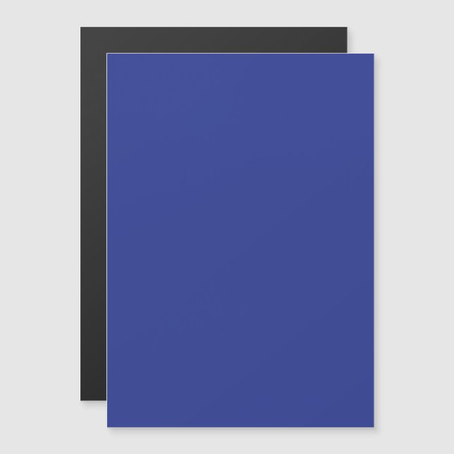 Invitation Magnétique Solid Deep Blue Backdrop | Bold Minimalist Design (Devant / Derrière)