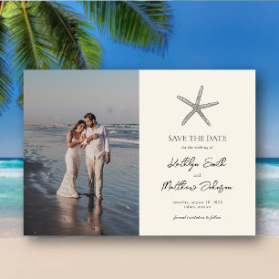 Invitation Magnétique Starfish Beach Ocean Wedding Sauvez La Date