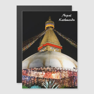 Invitation Magnétique Stupa Boudhanath, Katmandou la nuit - Népal