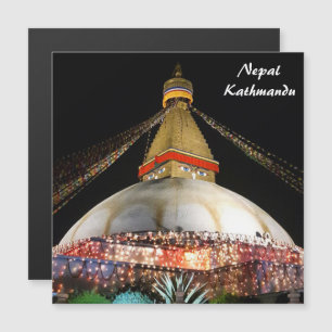 Invitation Magnétique Stupa Boudhanath, Katmandou la nuit - Népal