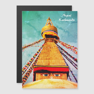 Invitation Magnétique Stupa Vintage - Boudhanath, Katmandou, Népal