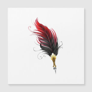 Invitation Magnétique Stylo rouge en plumes avec nib or