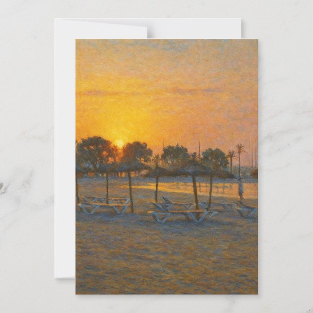 Invitation Magnétique Sunrise over a Mediterranean Beah (Recto)