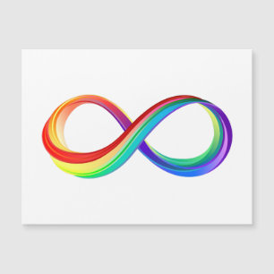 Invitation Magnétique Symbole de l'infini arc-en-ciel stratifié