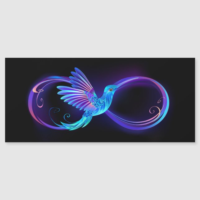 Invitation Magnétique Symbole de Neon Infinity par Glowing Hummingbird (Devant)