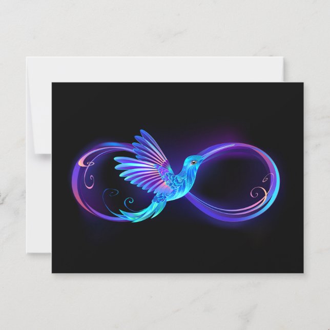Invitation Magnétique Symbole de Neon Infinity par Glowing Hummingbird (Recto)