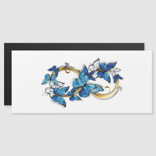 Invitation Magnétique Symbole infini de papillons Morpho bleus