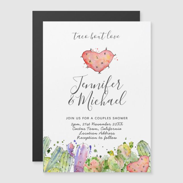 Invitation Magnétique Taco Bout Love - Cartons d'invitation de mariage F (Devant / Derrière)