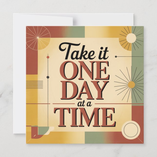 Invitation Magnétique Take It One Day At A Time (Recto)