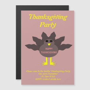 Invitation Magnétique Thanksgiving Plucked Turkey Personnalisé Invitatio