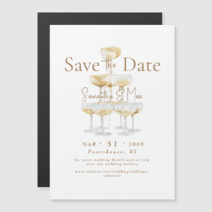 Invitation Magnétique Tour de champagne magnétique Mariage Enregistrez l