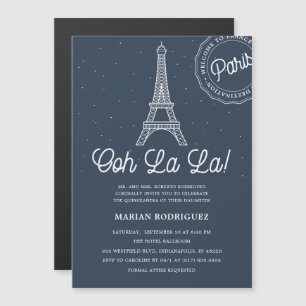 Invitation Magnétique Tour Eiffel Paris Quinceañera