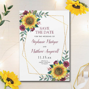 Invitation Magnétique Tournesol rustique Mariage Floral moderne