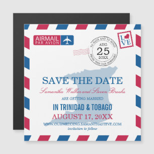 Invitation Magnétique Trinidad Tobago Airmail Enregistrer la date