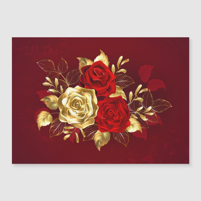 Invitation Magnétique Trois Roses de bijoux (Devant)