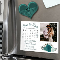 Turquoise & Aqua Roses Calendrier & Photo Enregist