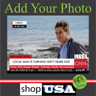 Invitation Magnétique TV News Mens Funny Anniversaire