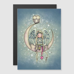 Invitation Magnétique Twinkle Little Angel et hibou illustration d'art
