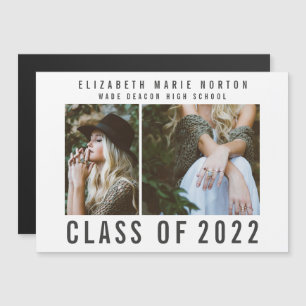 Invitation Magnétique Type graduation multi photo moderne magnétique inv