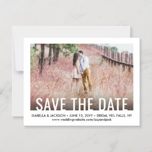 Invitation Magnétique Typographie moderne Un mariage photo Sauvez la dat