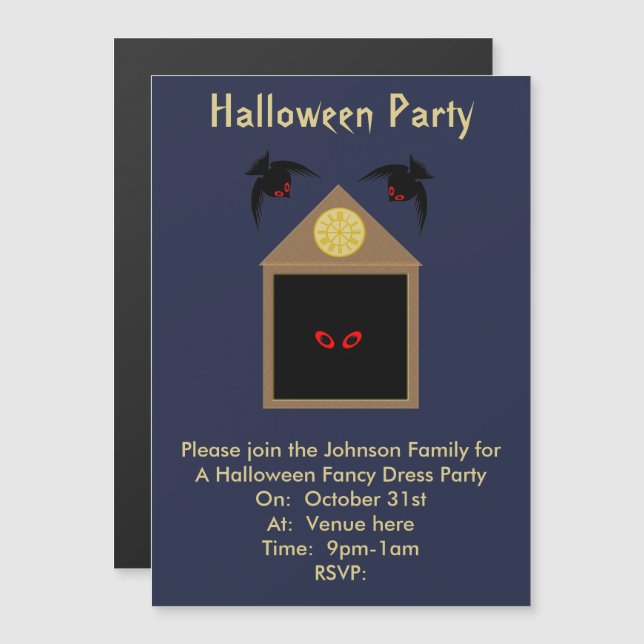 Invitation Magnétique Un manque de bonté Ravens Halloween Personnalisé (Devant / Derrière)