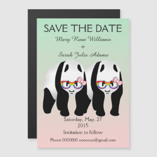 Invitation Magnétique Un Panda Lesbien Entraîne Un Mariage Sauvez La Dat