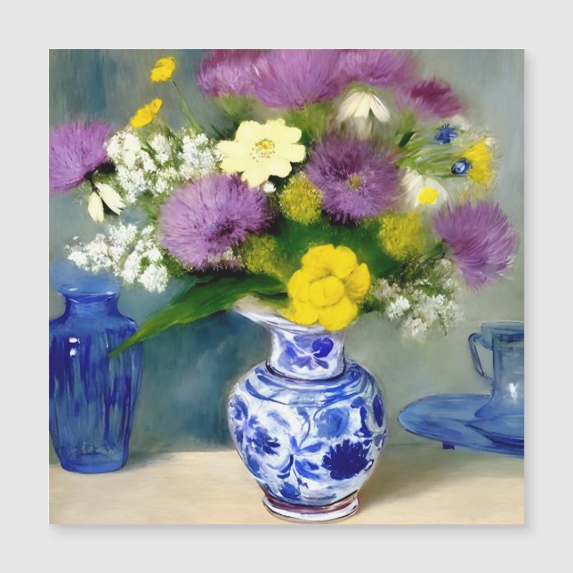 Invitation Magnétique Vase tranquille des fleurs Imprimer (Devant)