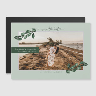 Invitation Magnétique Végétal Botanique   Enregistrez la date du mariage