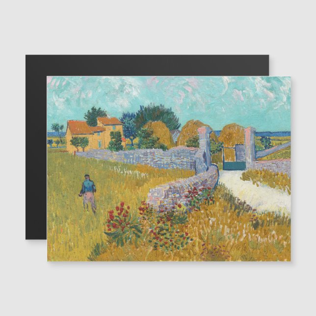 Invitation Magnétique Vincent Van Gogh, Ferme en Provence (Devant / Derrière)