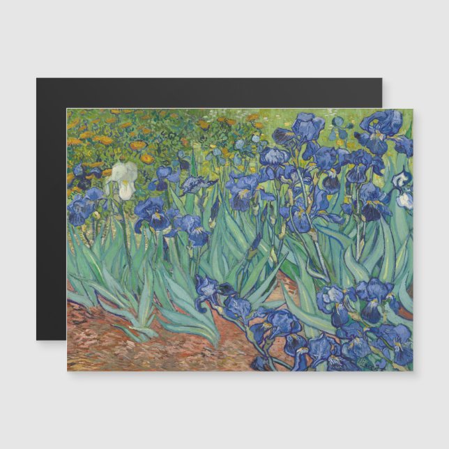 Invitation Magnétique Vincent Van Gogh, Irises, Les Iris (Devant / Derrière)