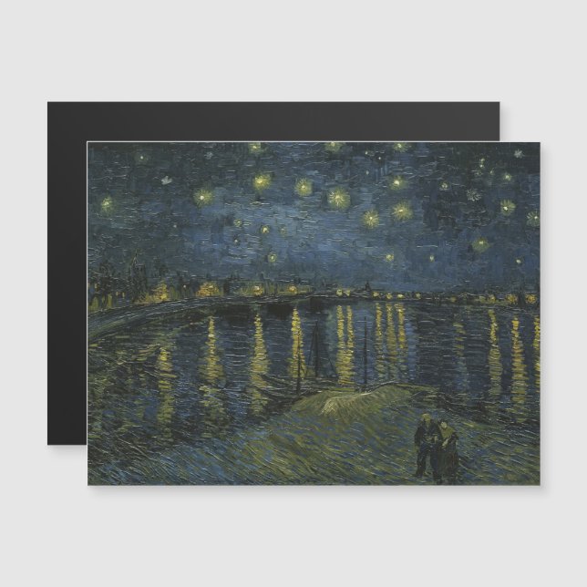 Invitation Magnétique Vincent Van Gogh, La nuit étoilée sur le Rhône (Devant / Derrière)
