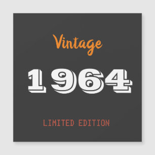 Invitation Magnétique Vintage 1964 édition limitée 60e cadeau d'annivers