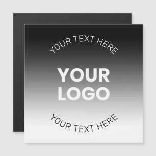 Invitation Magnétique Votre logo   Dégradé noir et blanc moderne éditabl
