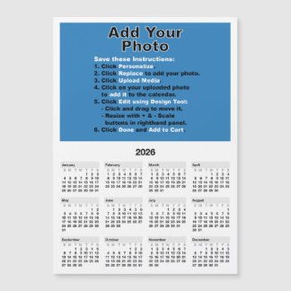 Invitation Magnétique Votre photo sur un modèle d'aimant de calendrier m