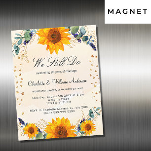 Invitation Magnétique Vow renouveau tournesol eucalyptus coeurs luxe