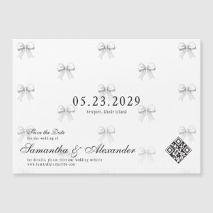 Invitation Magnétique Vows & Vows Mariages Preppy Coquette Enregistrer L