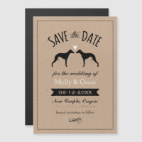 Whippet Silhouettes Mariage Enregistrer la date