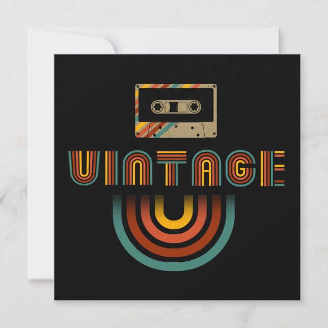 Invitation Magnétophone à cassette rétro vintage  (Devant)