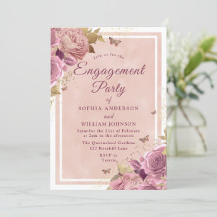 Invitation Magnifique Blush Floral Engagement Party