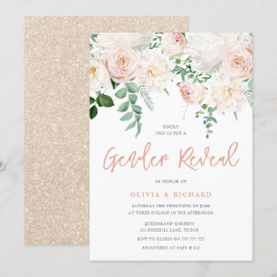 Invitation Magnifique Blush & White Floral Genre Revevela Par