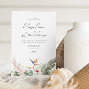 Invitation Magnifique Botanique Tropicale Destination Mariage