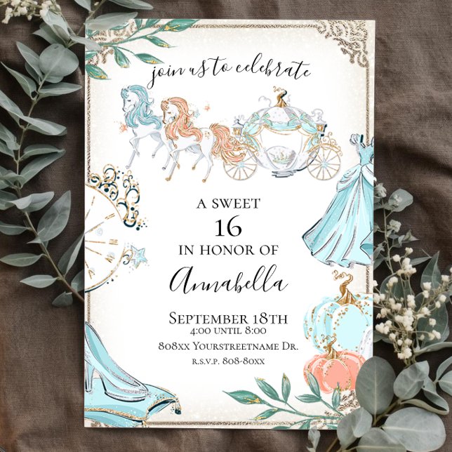 Invitation Magnifique Carrosse de Conte de Fées de Cendrillon (Créateur téléchargé)