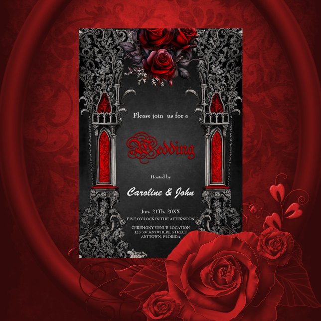 Invitation Magnifique design mariage gothique foncé. (Gothic design)