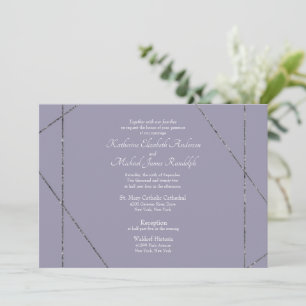 Invitation Magnifique Élégant Mariage Lavande