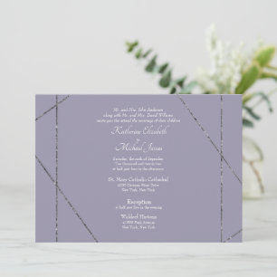 Invitation Magnifique Élégant Mariage Lavande