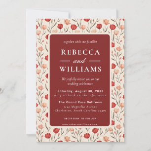 Invitation Magnifique Fleur de Tulipe Minimaliste Mariage d'A