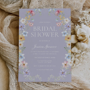 Invitation Magnifique Fleurs Sauvages Moderne Shower de Marié