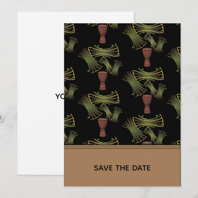 Invitation Magnifique Impression Africaine Tissu Ankara  (Devant / Derrière)