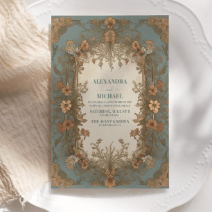Invitation Magnifique Mariage Art Nouveau Antique Vintage