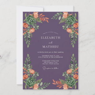 Invitation Magnifique Mariage Automnal au Plum